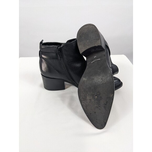 Addict by Bosi Booties Boots Black Leather 39 Buckle Accent Western Cowboy - Picture 5 of 8